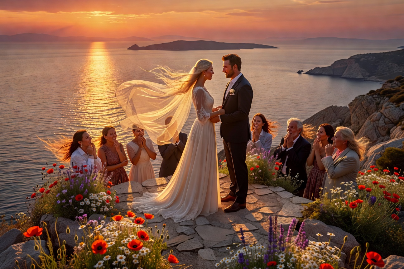 Emotional cliffside ceremony